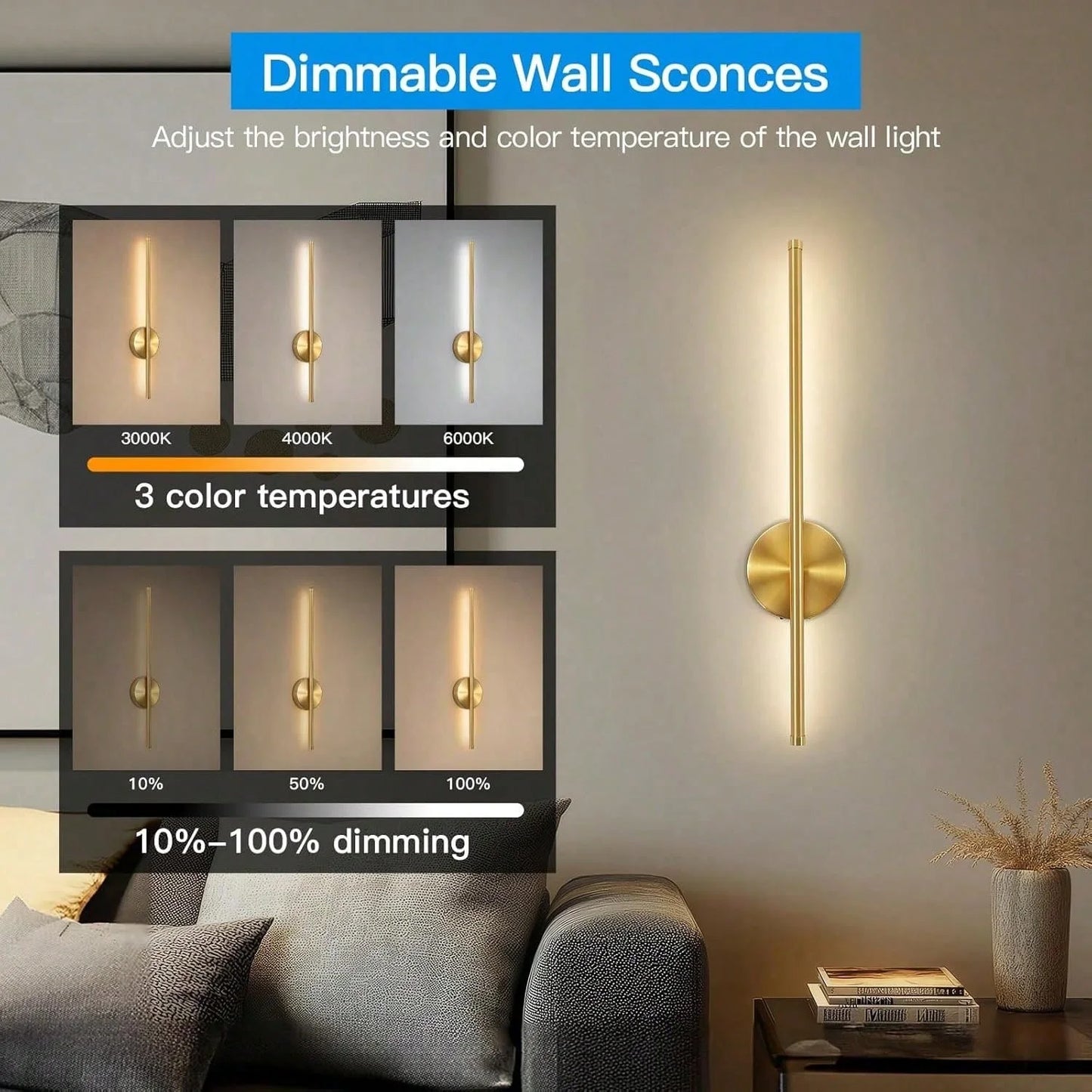 Smart Touch Rechargeable Magnetic Luxury Wall Lamp
