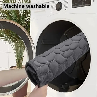 Luxurious 3D Embossed Non-Slip Cobblestone Bathroom Mat