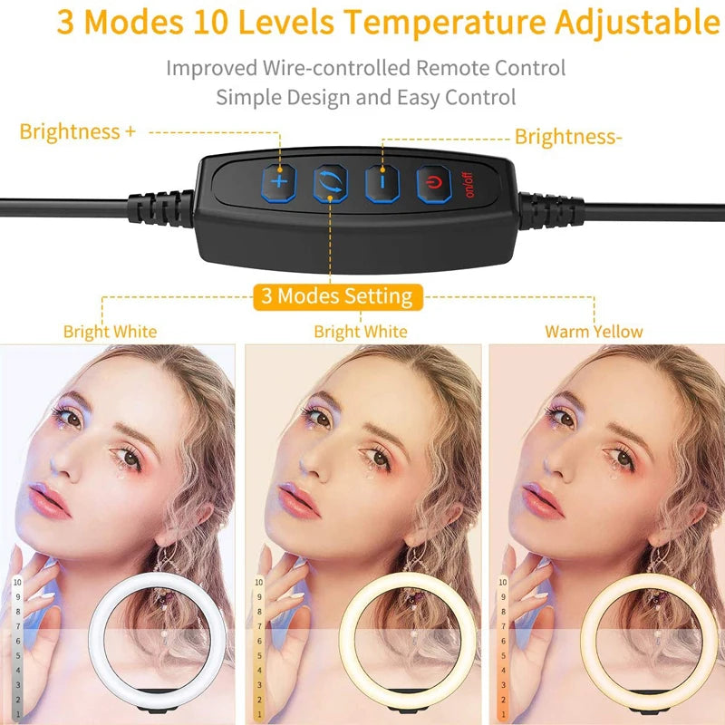 Stylish Fully Adjustable Selfie Ring Light