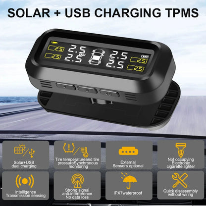 Eco-Friendly Premium Solar Power Tyre Pressure Monitor