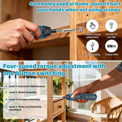 Premium Ergonomic Rechargeable Cordless Electric Screwdriver Set