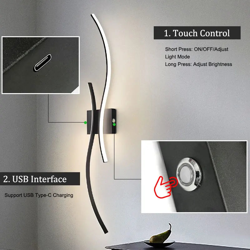Elegant Designer Wireless Rechargeable Wall Sconce