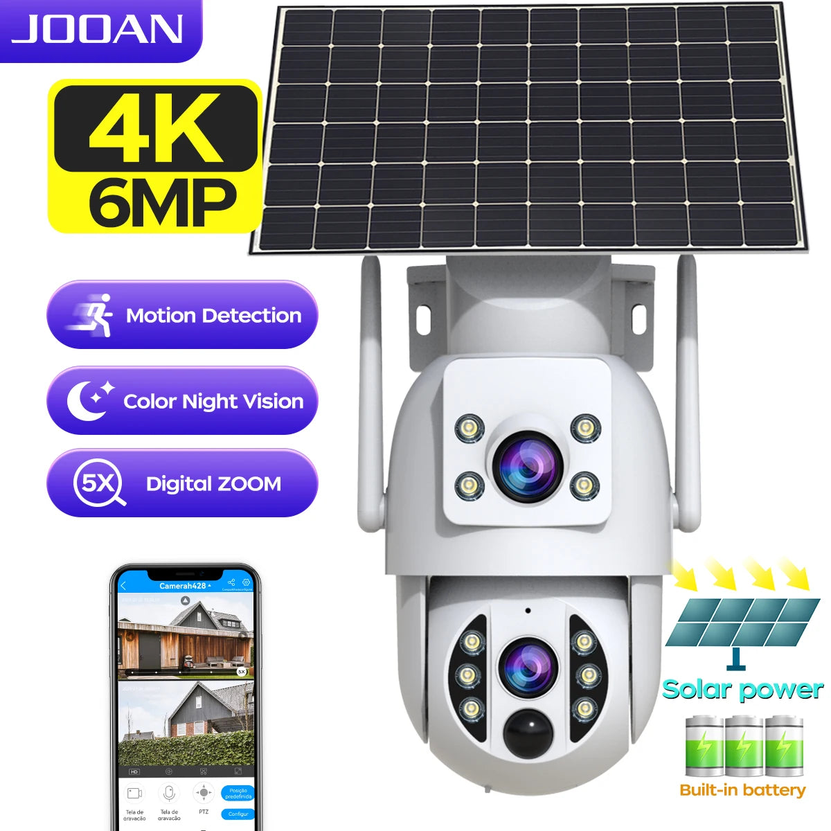 Smart 4K Ultra-HD Solar-Powered Wireless Security Camera