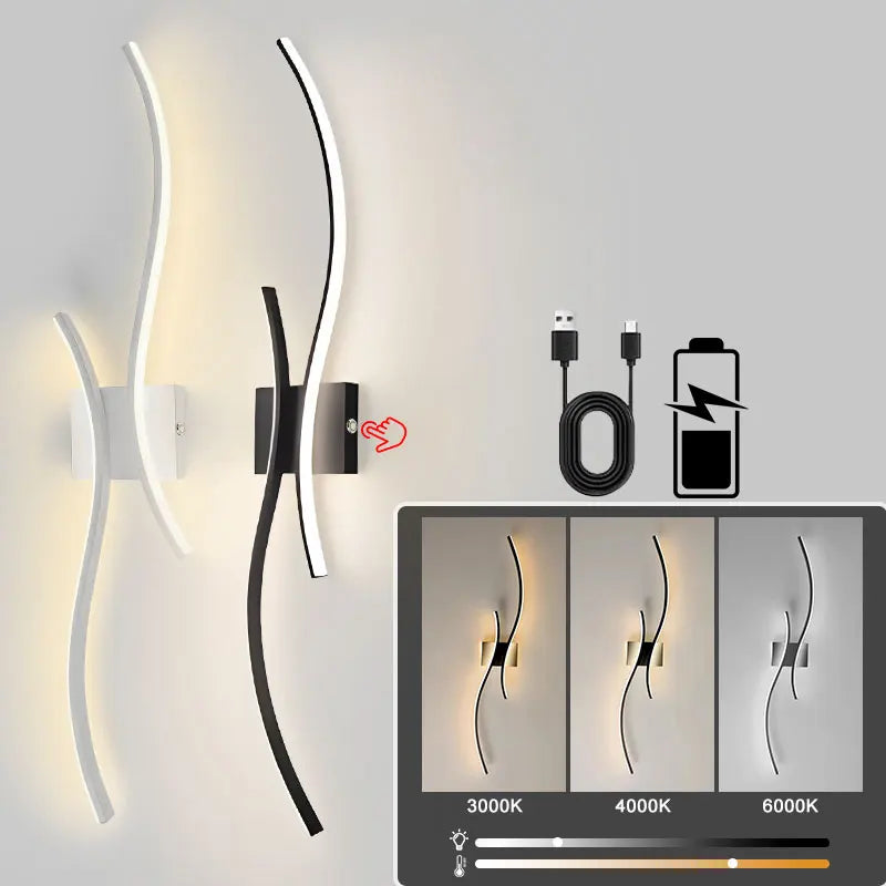 Elegant Designer Wireless Rechargeable Wall Sconce