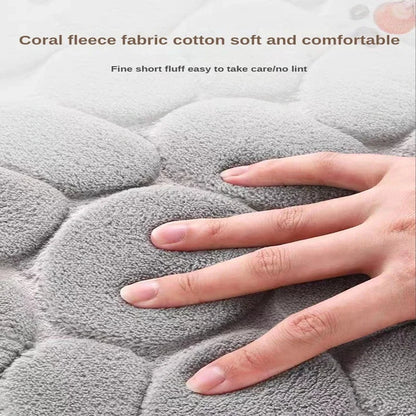 Luxurious 3D Embossed Non-Slip Cobblestone Bathroom Mat