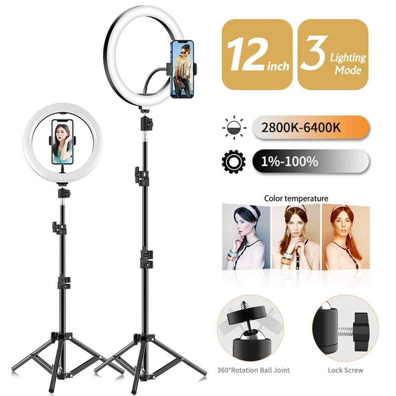 Stylish Fully Adjustable Selfie Ring Light