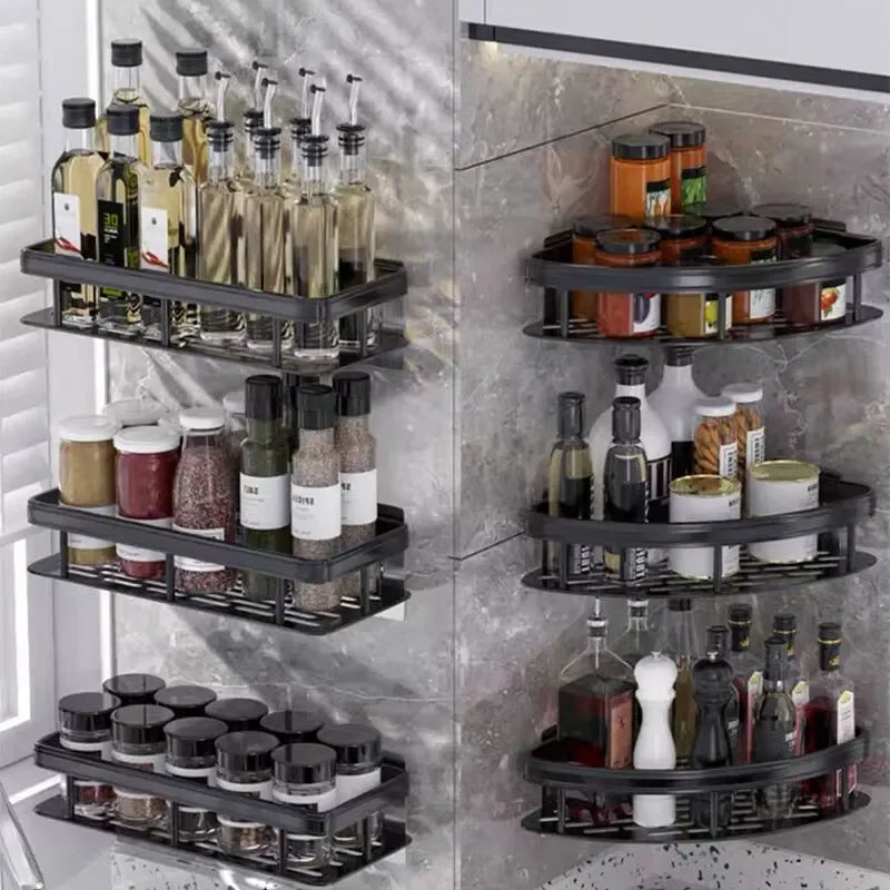 Premium Modern Matte Black Bathroom Shelves