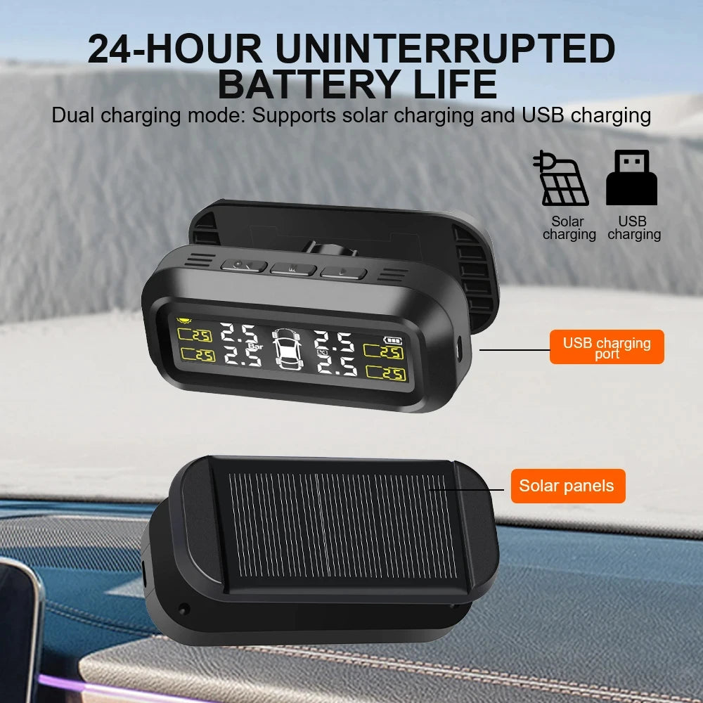 Eco-Friendly Premium Solar Power Tyre Pressure Monitor