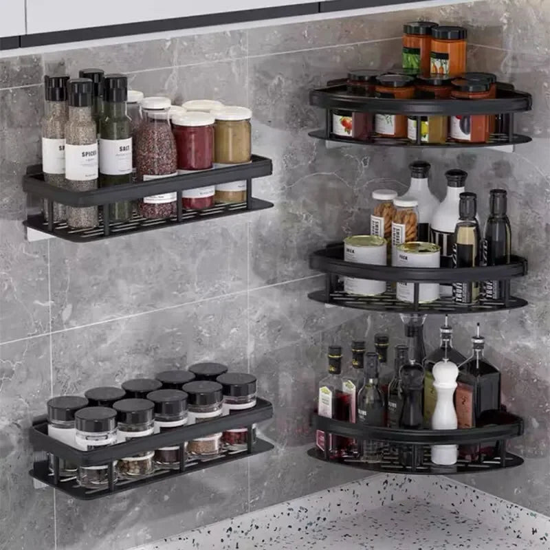 Premium Modern Matte Black Bathroom Shelves