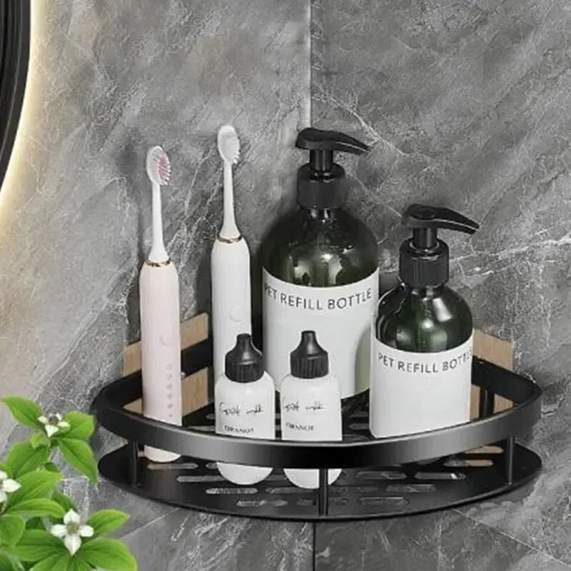 Premium Modern Matte Black Bathroom Shelves